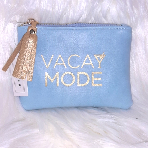 Avenue 9 Accessories - "Vacay Mode" Blue Coin Purse NWT